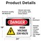 Signmission High Voltage 230 Volts Danger Sign, Vinyl Decal, 24in W x 18in L, 2PK OS-2PACK-DS-D-1824-L-2197 - alternate 3